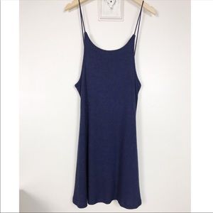 Topshop Navy Ribbed Scoopback Dress